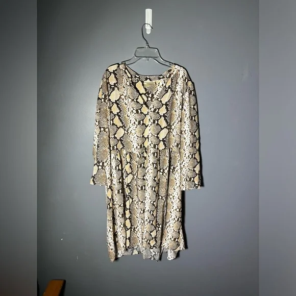 Anthropologie Maeve Juno Snakeskin Print Dress Size Large - Picture 3 of 5
